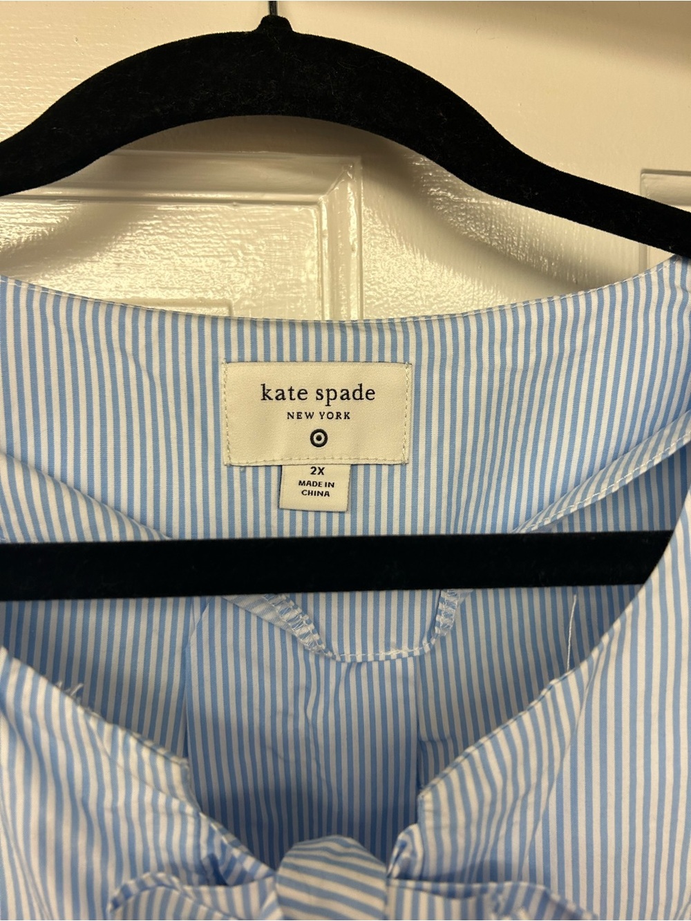 kate spade for target women’s stripe puff short sleeve blouse 2x